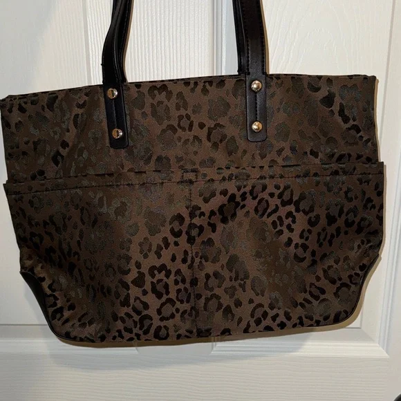 Calvin Klein Brown Leopard Print Tote - Picture 3 of 3
